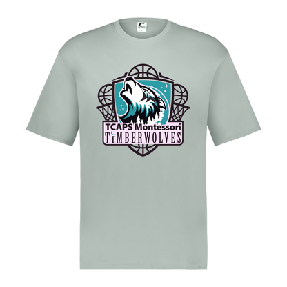 tcaps-montessori-howling-timberwolf-c2-mens-performance-short-sleeve-tee — Silver — Front — source sha256 99b99bb69d4e625a96e0de58d7a9738f7d25176ecdf32ba9fceb79bc738db5c2 — Color position 3