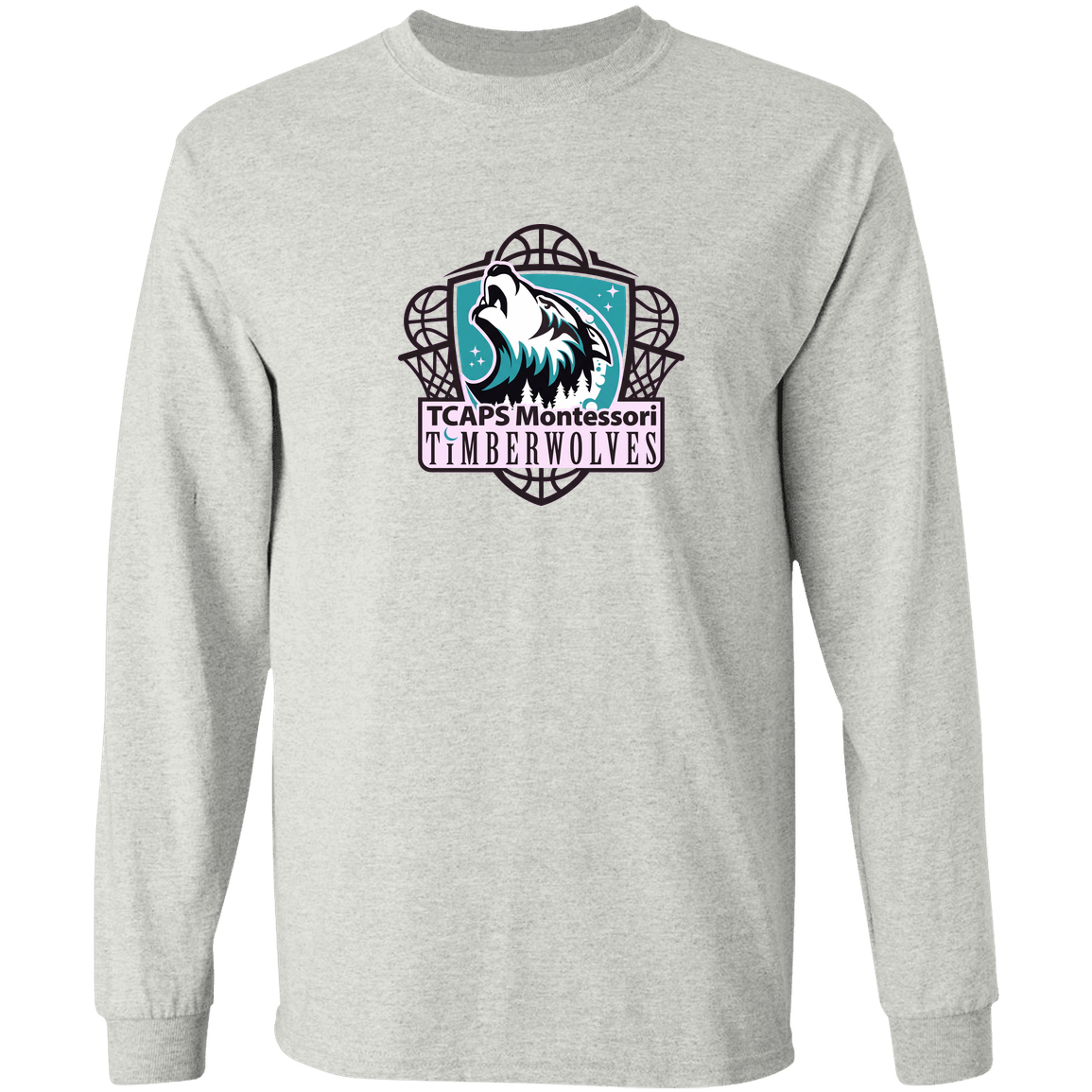 tcaps-montessori-howling-timberwolf-gildan-ls-t-shirt-5-3-oz — Ash — Front — source sha256 c214c78cc8f2bcb23c873472dd10a3e38768480ba36fdceab1199afeb31bbd66 — Color position 1