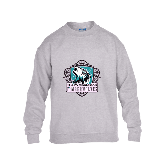 tcaps-montessori-howling-timberwolf-gildan-kids-heavy-blend-fleece-crew — Grey — Front — source sha256 c40002b45db10bb91bedbca6f80f8da87b014a69a62e237b6e881a45016a0567 — Color position 3