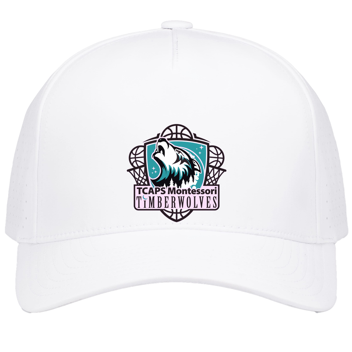 tcaps-montessori-howling-timberwolf-pacific-headwear-weekender-perforated-snapback-cap — White — Front — source sha256 d30249431df4c3c2f3cb37acba83dcf94a3da2902bbaaaa6f9ff96de6e713857 — Color position 6