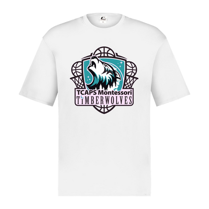 tcaps-montessori-howling-timberwolf-c2-mens-performance-short-sleeve-tee — White — Front — source sha256 eced6d46366e805bb7efaf40773abc099f03571e085ab2885b95e0017fde4ef3 — Color position 4