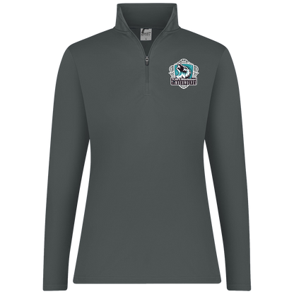 tcaps-montessori-howling-timberwolf-white-c2-womens-1-4-zip-pullover — Graphite — Front — source sha256 ff4af4bf871fdf07673364907e5a4fd45bc0bbe8082386c0cc75e7e0d63b6b54 — Color position 2