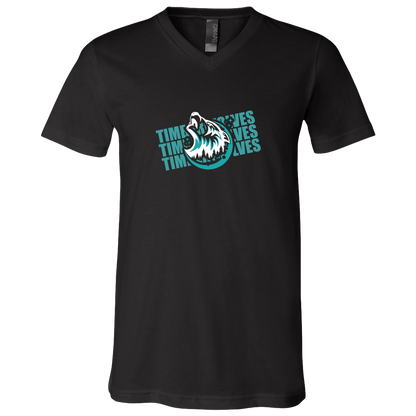 tcaps-montessori-logo-over-name-stack-white-bella-canvas-unisex-jersey-ss-v-neck-t-shirt — Black — Front — source sha256 1885080a4a884e8797d5a5ef61fc38eeceaa7b2262fde9763b78325e9e94e445 — Color position 1