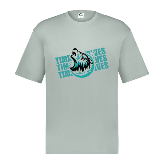 tcaps-montessori-logo-over-name-stack-c2-mens-performance-short-sleeve-tee — Silver — Front — source sha256 2201616288bc3182a6ac20a0c9cf4289a24b2bd6da76c53384c11d87aa430906 — Color position 3