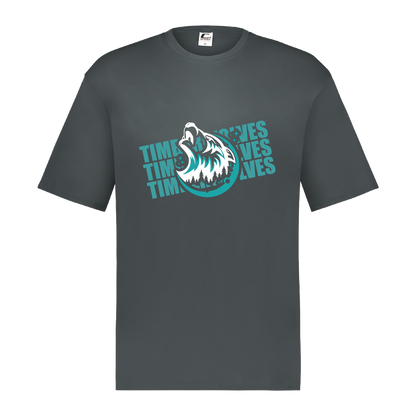tcaps-montessori-logo-over-name-stack-white-c2-mens-performance-short-sleeve-tee — Graphite — Front — source sha256 57d13791c79731ff7a370894ed3e5e2bf9e9a4e6f739cfa14006cfd154f39dbd — Color position 2
