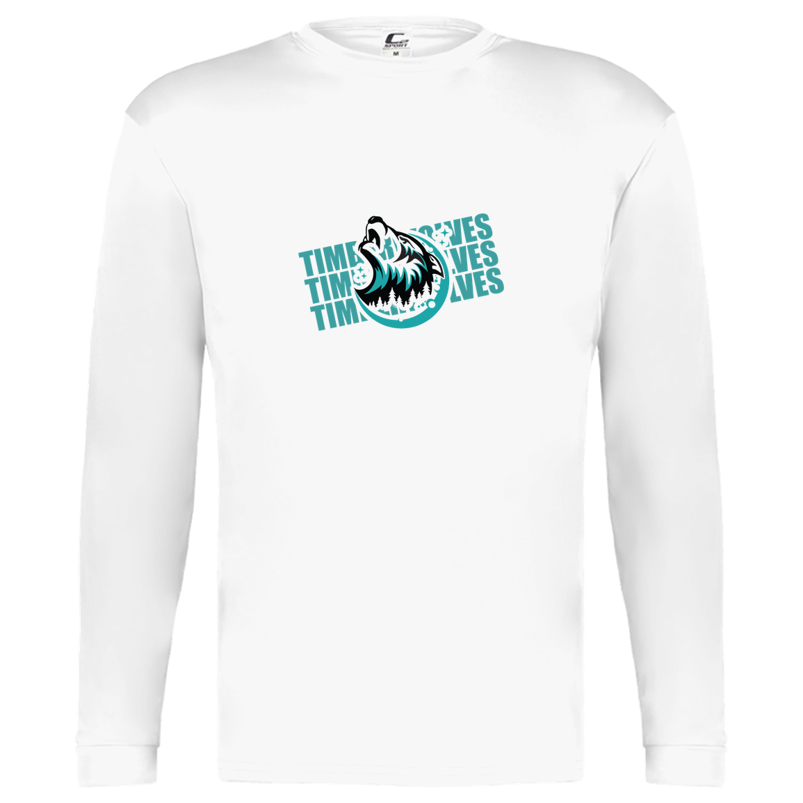 tcaps-montessori-logo-over-name-stack-c2-kids-performance-long-sleeve-tee — White — Front — source sha256 584410590da60ae163f684ce3873e18c559930ecd2f3160a63a413100f500832 — Color position 4