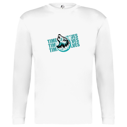 tcaps-montessori-logo-over-name-stack-c2-kids-performance-long-sleeve-tee — White — Front — source sha256 584410590da60ae163f684ce3873e18c559930ecd2f3160a63a413100f500832 — Color position 4