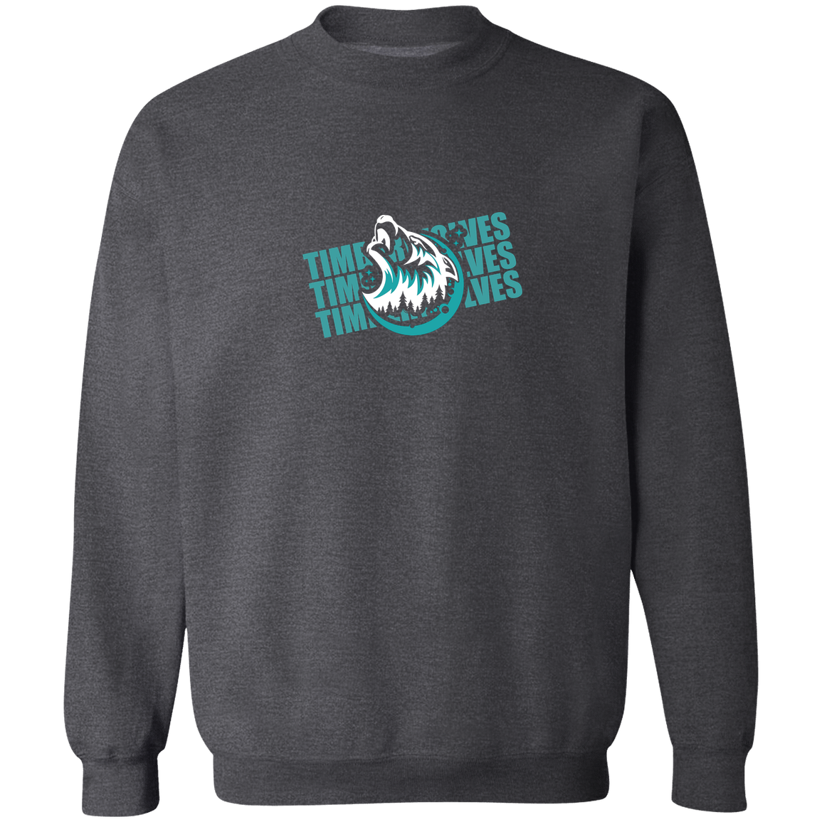 tcaps-montessori-logo-over-name-stack-white-gildan-crewneck-pullover-sweatshirt — Dark Heather — Front — source sha256 9d74569965794b3c17c1b50917e44e34ff08ebac144a19240789989c8b215af2 — Color position 2