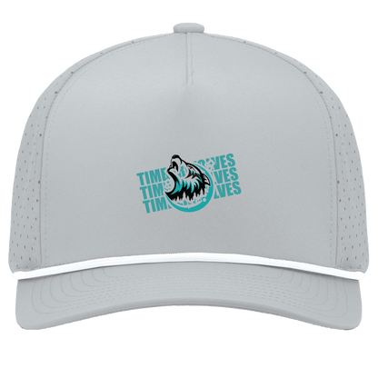 tcaps-montessori-logo-over-name-stack-pacific-headwear-weekender-perforated-snapback-cap — Silver/White — Front — source sha256 be35bdf9c68bc78202d7f48e3ebc533401ed8283f1a8c203f38821beb6e7b21a — Color position 5