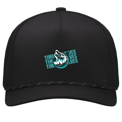 tcaps-montessori-logo-over-name-stack-white-pacific-headwear-weekender-perforated-snapback-cap — Black/Black — Front — source sha256 cfdbb7961c812b5f4ea2ed77bae218a288b1ca5def4d40511633ac7af91f1c90 — Color position 1