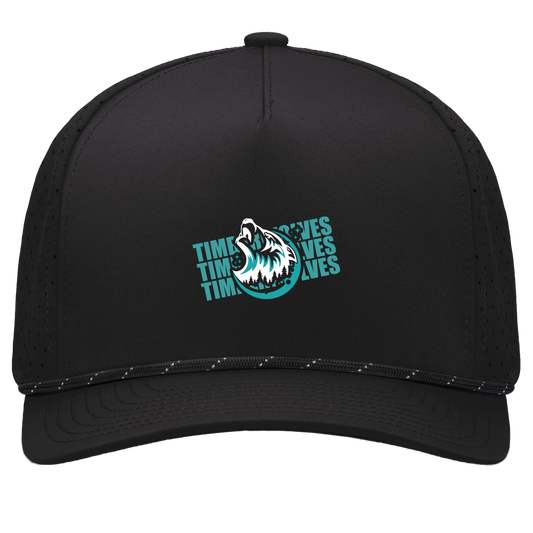tcaps-montessori-logo-over-name-stack-white-pacific-headwear-weekender-perforated-snapback-cap — Black/Black — Front — source sha256 cfdbb7961c812b5f4ea2ed77bae218a288b1ca5def4d40511633ac7af91f1c90 — Color position 1