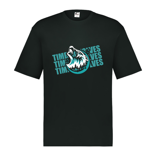 tcaps-montessori-logo-over-name-stack-white-c2-mens-performance-short-sleeve-tee — Black — Front — source sha256 d5efdb3177ea49659f958b5eacf9b1abdaa491224df3ef325218216c4947d0d8 — Color position 1
