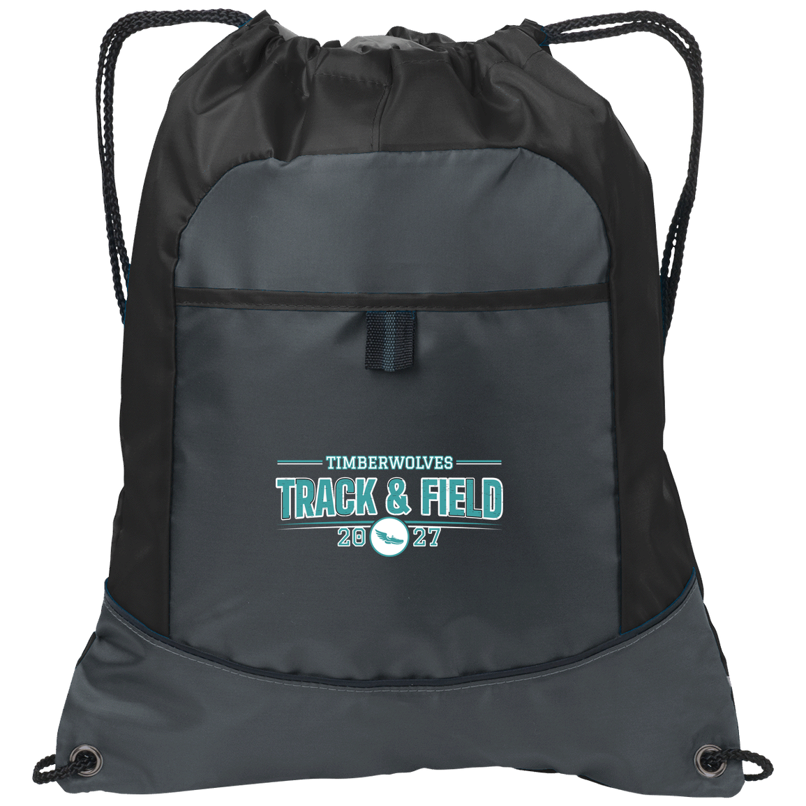 tcaps-montessori-season-arc-2-white-port-authority-pocket-cinch-pack — Deep Smoke/Black — Front — source sha256 075412a6f8940daa4bd040d875fd11825692b2f5ffd49eced27bb484d9de4ed2 — Color position 1