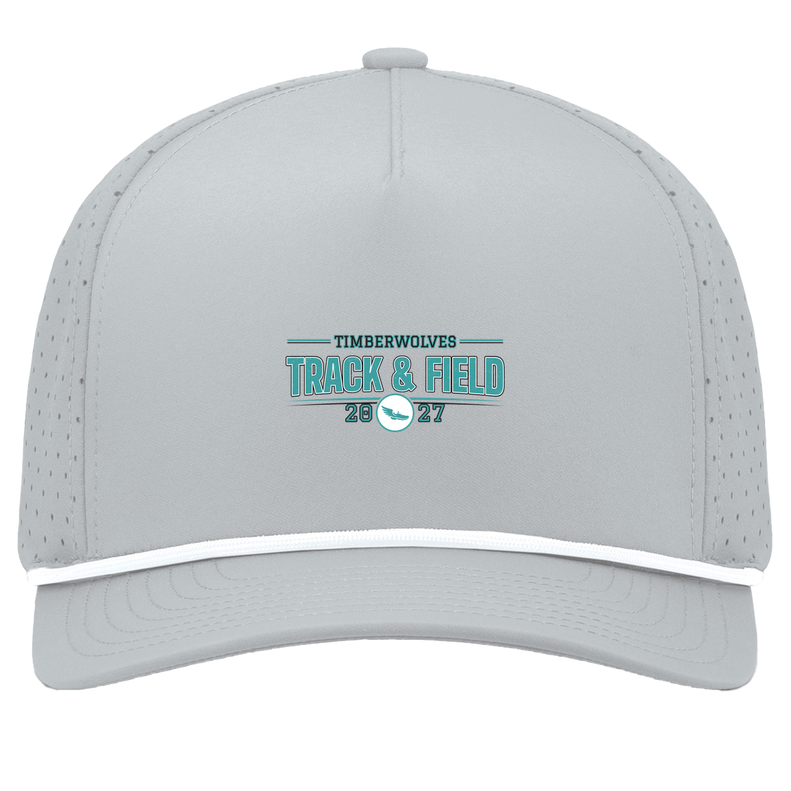 tcaps-montessori-season-arc-2-pacific-headwear-weekender-perforated-snapback-cap — Silver/White — Front — source sha256 7a6a7b602279f38c7b88662352e1425b2a9a5b2c0ef96729d769568981ab15da — Color position 5