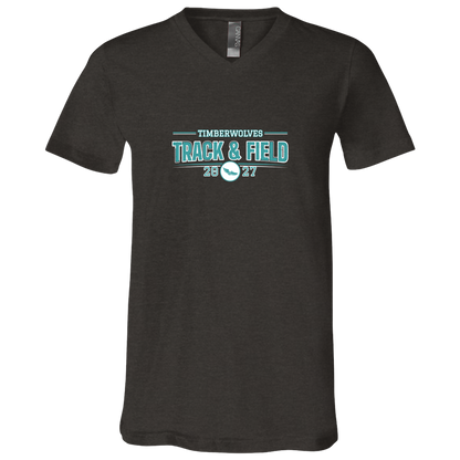 tcaps-montessori-season-arc-2-white-bella-canvas-unisex-jersey-ss-v-neck-t-shirt — Dark Grey Heather — Front — source sha256 fd6ebf9ebba415b35031a4786867c7e52551d7c27c91a391a96d9cf5e35d3061 — Color position 2