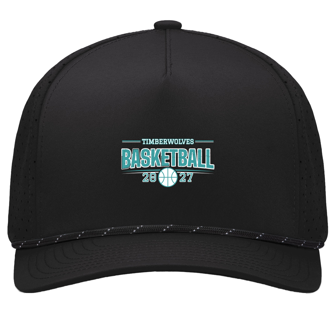 tcaps-montessori-season-arc-white-pacific-headwear-weekender-perforated-snapback-cap — Black/Black — Front — source sha256 6462bc55ac1a6cb65e5ef4d2b641b518ac4ef688149c832a8efae3f056102e43 — Color position 1