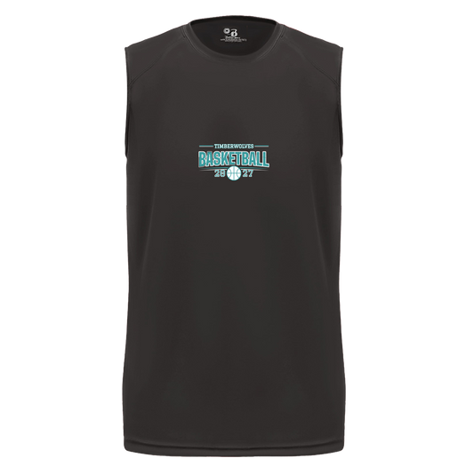 tcaps-montessori-season-arc-white-badger-b-core-sleeveless-performance-tee — Black — Front — source sha256 6c39f0228fd62c88162772f337b266e3836281c71c0b577575b3f7f8f9ef6558 — Color position 1
