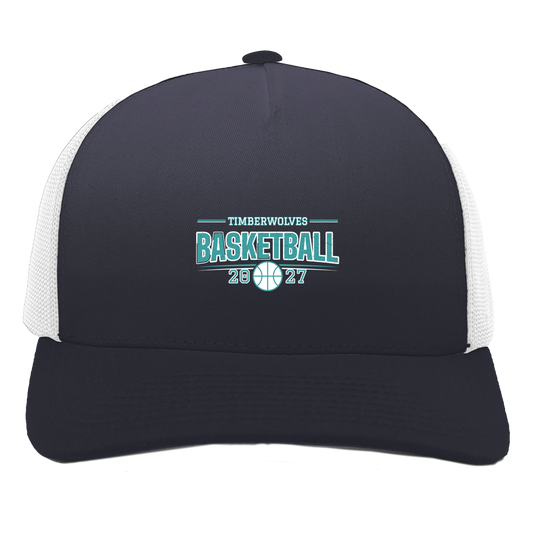 tcaps-montessori-season-arc-white-pacific-headwear-5-panel-trucker-snapback-cap — Navy/White — Front — source sha256 6c4fb8a742d61d2136dae89a25ae1f690f4d51ff37bb36590038b1c28fae476c — Color position 1