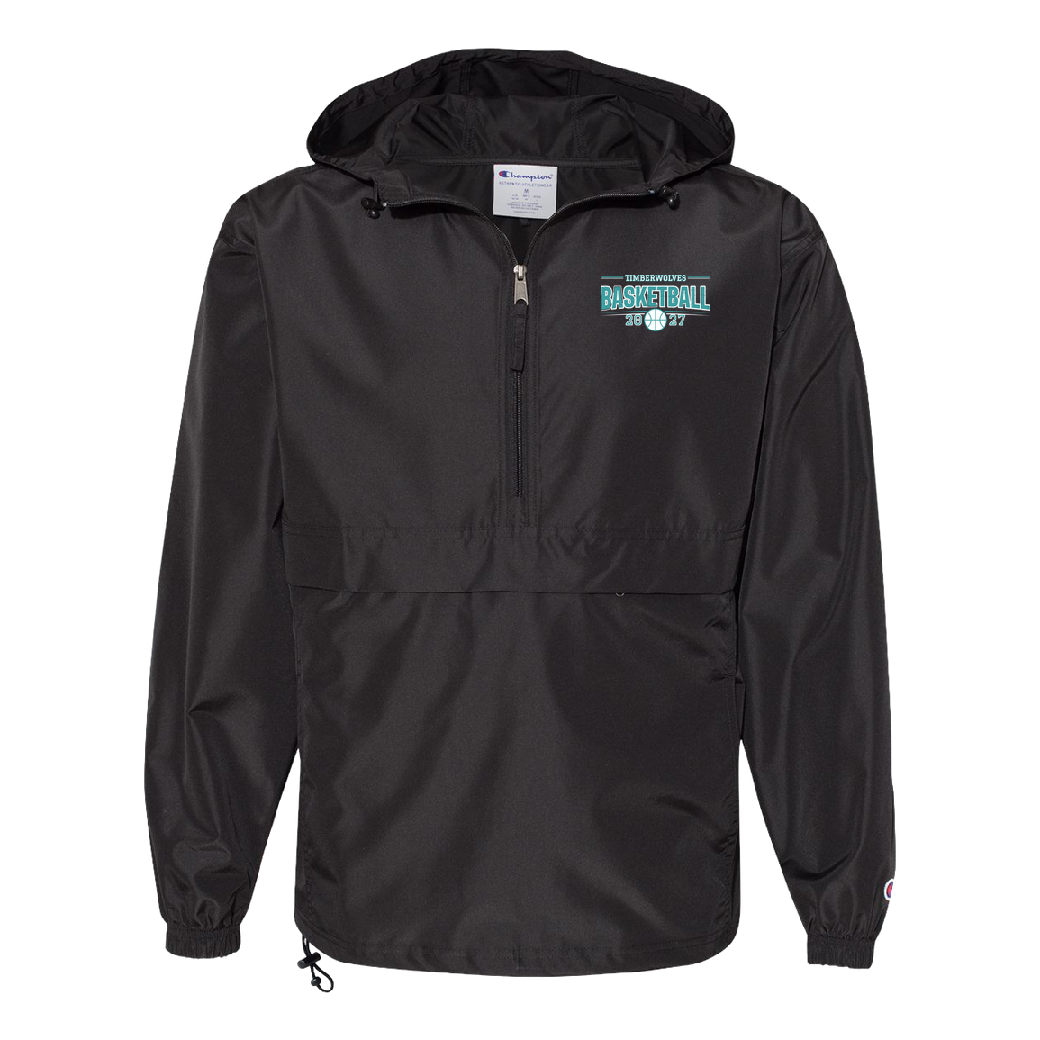 tcaps-montessori-season-arc-white-champion-unisex-packable-anorak-jacket — Black — Front — source sha256 7c0b7bc332d73922297206361df0a098214474735bf968d81553c360e49faa5c — Color position 1