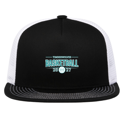 tcaps-montessori-season-arc-white-pacific-headwear-d-series-5-panel-trucker-snapback-cap — Black/White — Front — source sha256 8db11de33740472d0159b7c0efa1b32da03aa8bc47cc60f604b8e7b24226b171 — Color position 2
