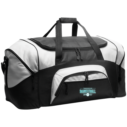 tcaps-montessori-season-arc-white-port-company-sport-duffel — Black/Gray — Front — source sha256 a1e802973f795634bf0be820bcbdc04bcc2bb245e62aba56559e7c436b7ca92d — Color position 1
