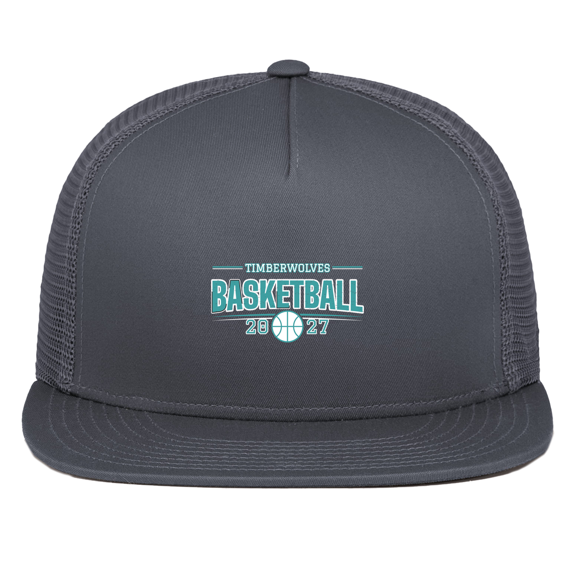 tcaps-montessori-season-arc-white-pacific-headwear-d-series-5-panel-trucker-snapback-cap — Graphite — Front — source sha256 a75876cdea1d34f1291109f2db185d4e9bfe53928ebd1a926c6b82c2657fd2fc — Color position 3