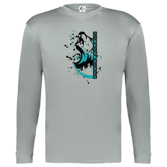 tcaps-montessori-split-mascot-c2-kids-performance-long-sleeve-tee — Silver — Front — source sha256 07cedc69b205e963b690585ee8798e374c9422ddf9629f246427e6b39ed2bf45 — Color position 3