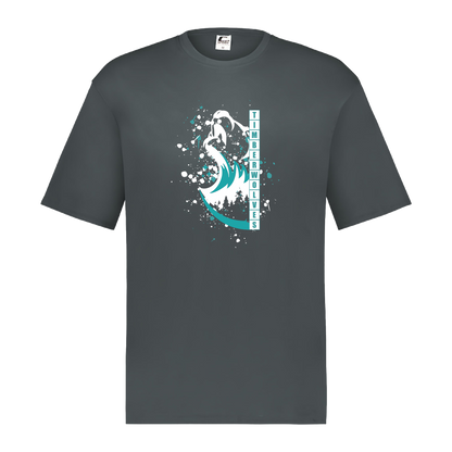 tcaps-montessori-split-mascot-white-c2-mens-performance-short-sleeve-tee — Graphite — Front — source sha256 0cb8fe884205f1effacf34e7579d576a71d42896bd3c49e6808a635e04f23a6e — Color position 2