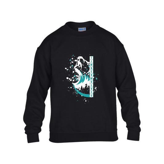 tcaps-montessori-split-mascot-white-gildan-kids-heavy-blend-fleece-crew — Black — Front — source sha256 10cd097cb08e6b8fcf402f994cc5c0cd424c0542453f3882e72bf0a2103a0a01 — Color position 1