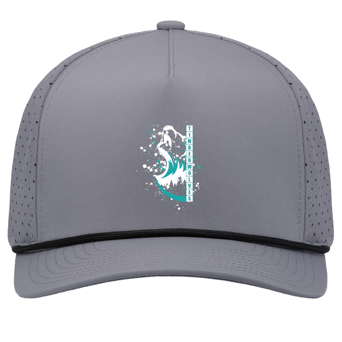 tcaps-montessori-split-mascot-white-pacific-headwear-weekender-perforated-snapback-cap — Graphite/Black — Front — source sha256 202da09c828908277dba96d5c823cdef4dfda39a42d5f5a70cf474d3ccd6d2d1 — Color position 3