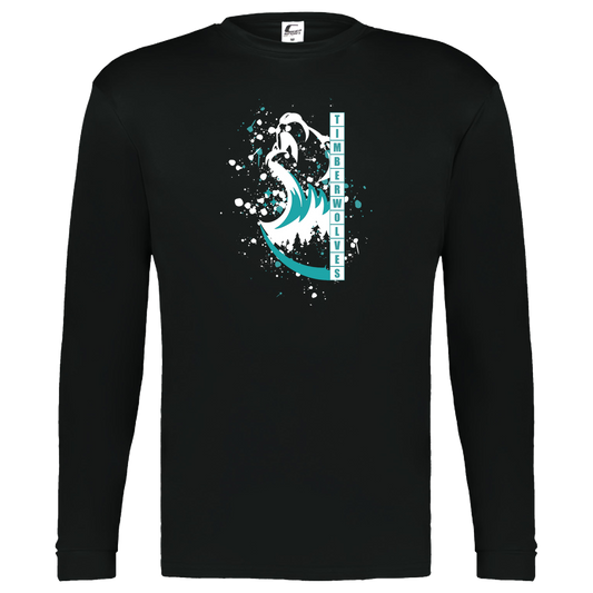 tcaps-montessori-split-mascot-white-c2-kids-performance-long-sleeve-tee — Black — Front — source sha256 221cf17efb7fcb710d28e230c25fb8d861eecc00abf85b77370d61f7def30c17 — Color position 1