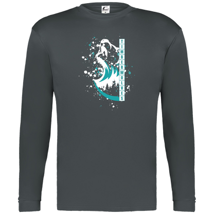 tcaps-montessori-split-mascot-white-c2-mens-performance-long-sleeve-tee — Graphite — Front — source sha256 6c2455ac29a3b08e4c3becf35367f6cc158385b2cf55d7dd76e7b58f6a4014da — Color position 2
