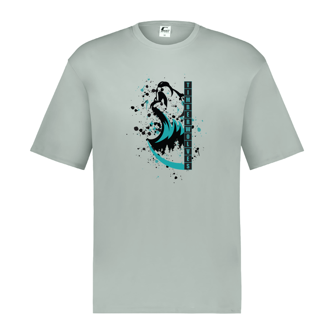 tcaps-montessori-split-mascot-c2-mens-performance-short-sleeve-tee — Silver — Front — source sha256 b7cb8d46fe5fc89fb41037d9670e637c9e2d483eebda214399d0d0868ebe42b7 — Color position 3