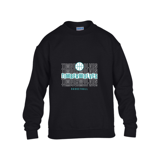 tcaps-montessori-stacked-hoops-white-gildan-kids-heavy-blend-fleece-crew — Black — Front — source sha256 20ccb7e79c10214fbfbd4d420995c7e86ec9d0da39553a770e31aa8104879ac5 — Color position 1