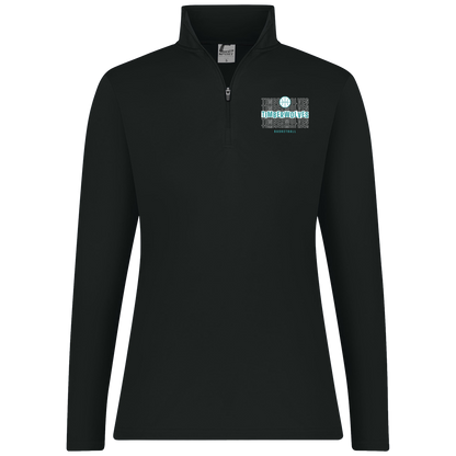 tcaps-montessori-stacked-hoops-white-c2-womens-1-4-zip-pullover — Black — Front — source sha256 34dcc60671bfe28d42818b05f08077970a50a2cddbf0e08db4bb97c81c50192f — Color position 1