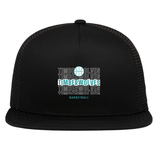 tcaps-montessori-stacked-hoops-white-pacific-headwear-d-series-5-panel-trucker-snapback-cap — Black — Front — source sha256 e3b92398d477c4a4b64bbfa84133c0a34dc87232a58d01796fe1e81e7c0899d7 — Color position 1
