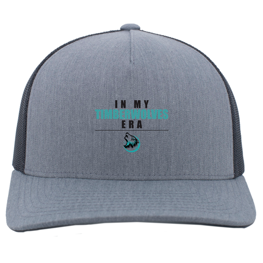 tcaps-montessori-timberwolf-era-pacific-headwear-5-panel-trucker-snapback-cap — Heather Grey/Light Charcoal — Front — source sha256 65caa89f9afa029533c4f5a66851b6e0021a5f3830154a78a1c93678586f4001 — Color position 2