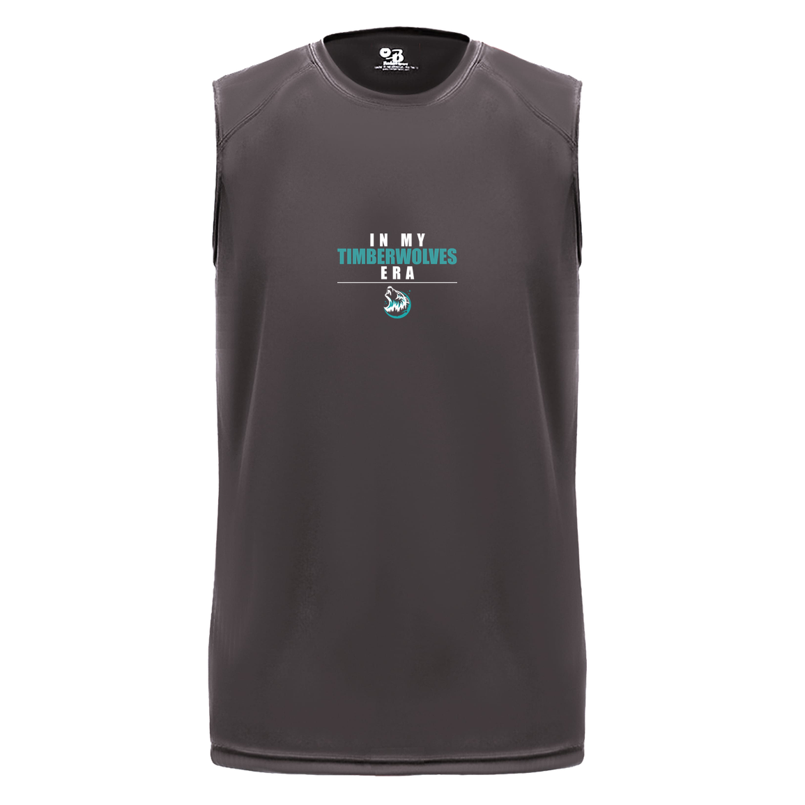 tcaps-montessori-timberwolf-era-white-badger-b-core-sleeveless-performance-tee — Graphite — Front — source sha256 abb66743a0e398e048dfc90ebeda26065baf391b9859aa936f66ed93ab983aa8 — Color position 2