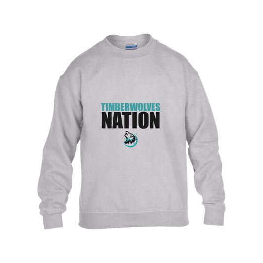 tcaps-montessori-timberwolf-nation-gildan-kids-heavy-blend-fleece-crew — Grey — Front — source sha256 173b7de23d1147ec7c7168f0b64ea856cc73a8d2a53f2e1d9caceb8ae1ba2259 — Color position 3
