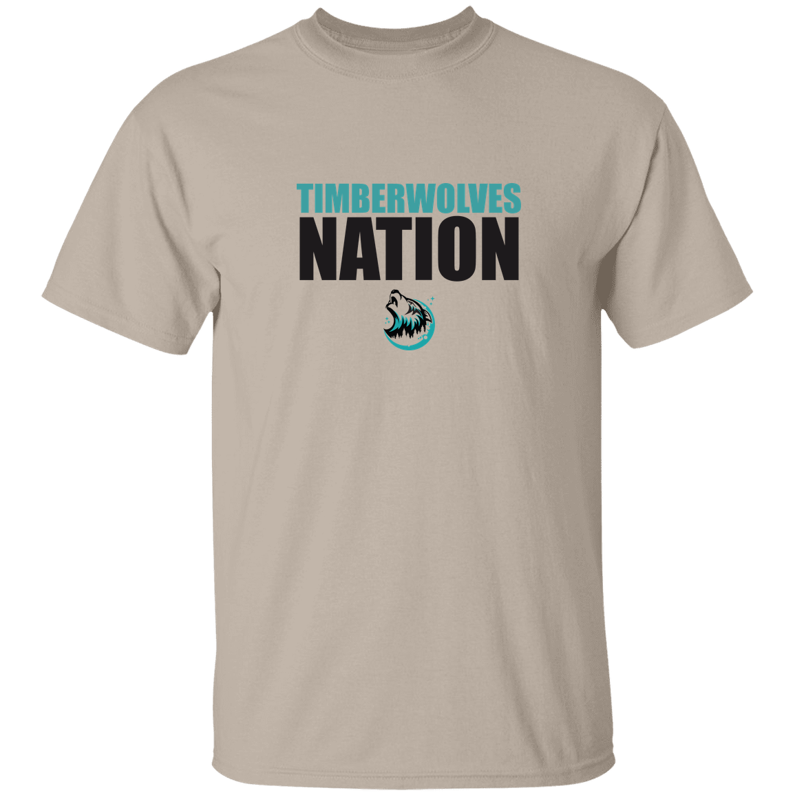 tcaps-montessori-timberwolf-nation-gildan-5-3-oz-t-shirt — Sand — Front — source sha256 3bdadd3e762332d48e7fb557d84b8e6201e9b6745b495561907e422af4856250 — Color position 1