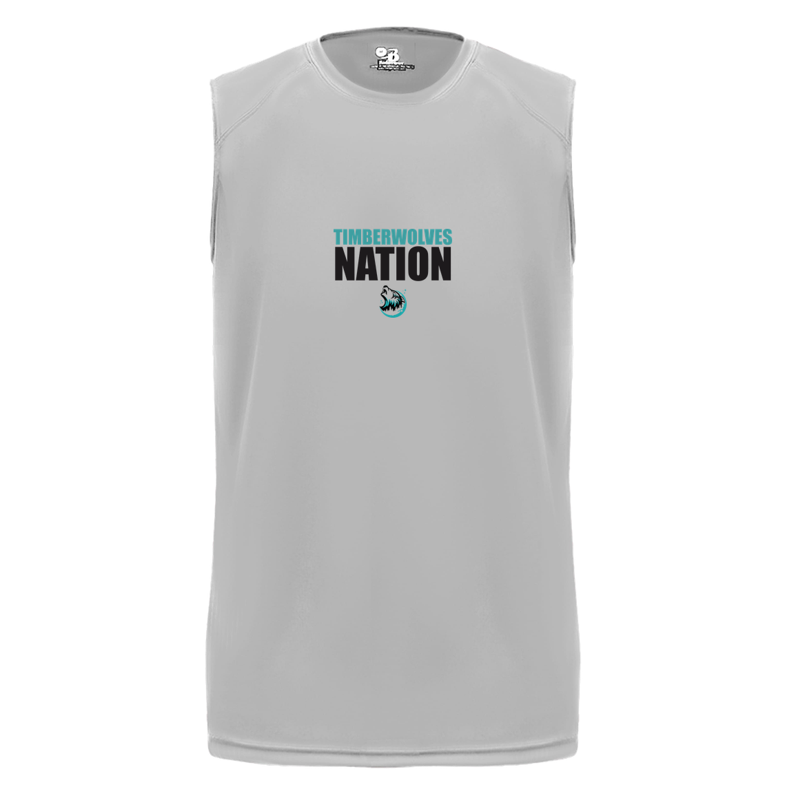 tcaps-montessori-timberwolf-nation-badger-b-core-sleeveless-performance-tee — Silver — Front — source sha256 47ae1d6c1e9559d76ab7b60c88e1ddde2d0c43408fa5e4d152c0009b82fc5d77 — Color position 3