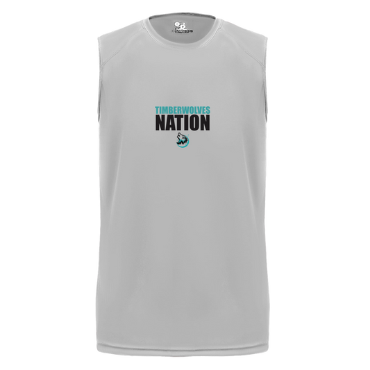 tcaps-montessori-timberwolf-nation-badger-b-core-sleeveless-performance-tee — Silver — Front — source sha256 47ae1d6c1e9559d76ab7b60c88e1ddde2d0c43408fa5e4d152c0009b82fc5d77 — Color position 3