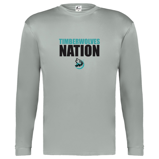 tcaps-montessori-timberwolf-nation-c2-kids-performance-long-sleeve-tee — Silver — Front — source sha256 5dced91a0ccc52d7f7bb4cafd29f9ca93828d35359b05c07d096865512cb7718 — Color position 3