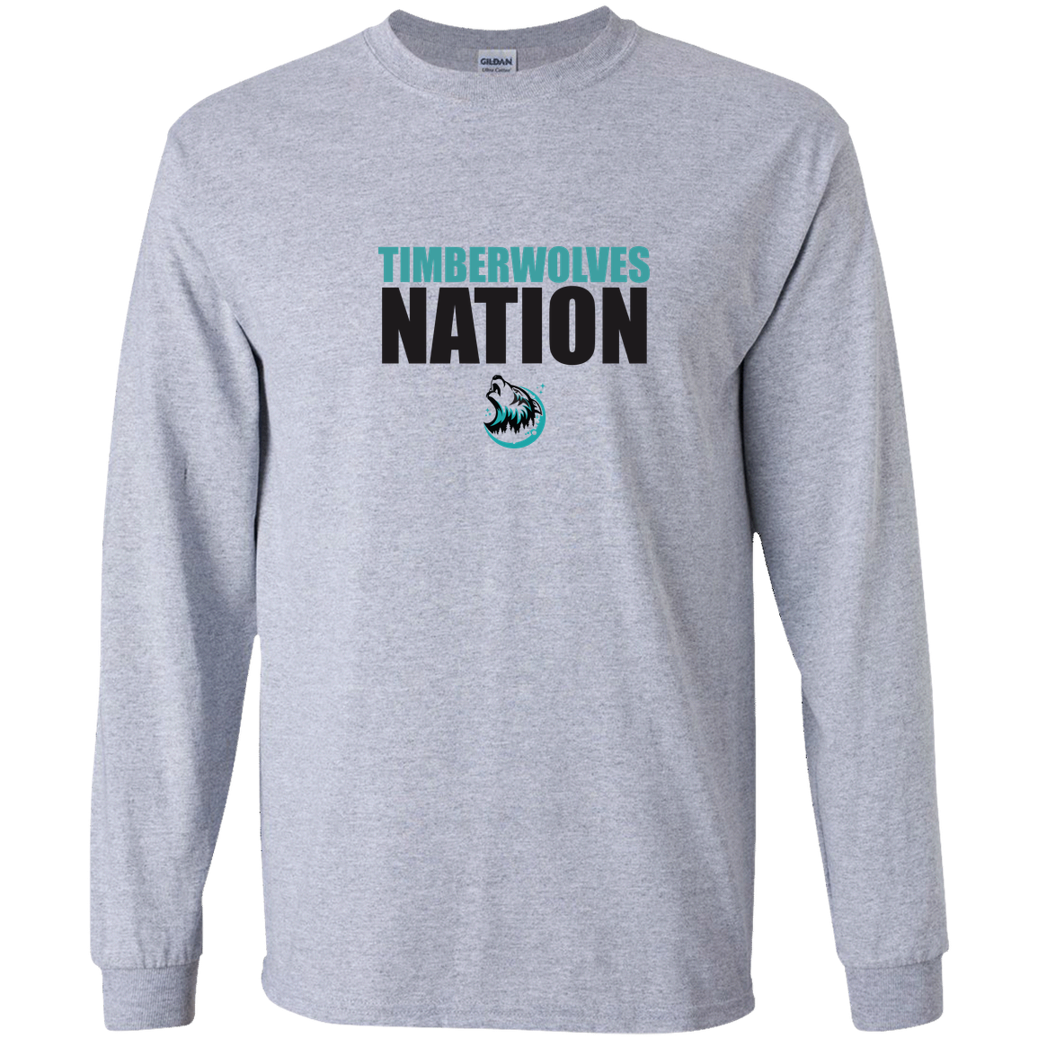 tcaps-montessori-timberwolf-nation-gildan-youth-ls-t-shirt — Sport Grey — Front — source sha256 6aef46aadf3618b7a9b82bac11c5af00d47fb288216c32137575ac2407b9e6ac — Color position 1