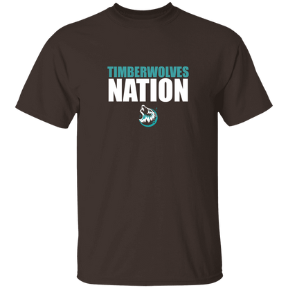 tcaps-montessori-timberwolf-nation-white-gildan-5-3-oz-t-shirt — Dark Chocolate — Front — source sha256 7eb5a104228c9d0ed10c468c60b8640f688f4a6b346c2914602cfaa29d6ec07f — Color position 2