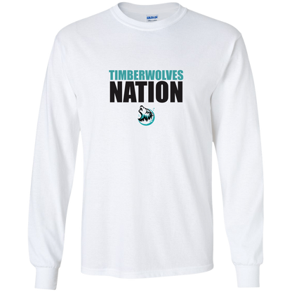 tcaps-montessori-timberwolf-nation-gildan-youth-ls-t-shirt — White — Front — source sha256 847e6e8057556780ccaaca0a57e1a9c6973240bd9d4eb96a9e74df007b3cbb9e — Color position 2
