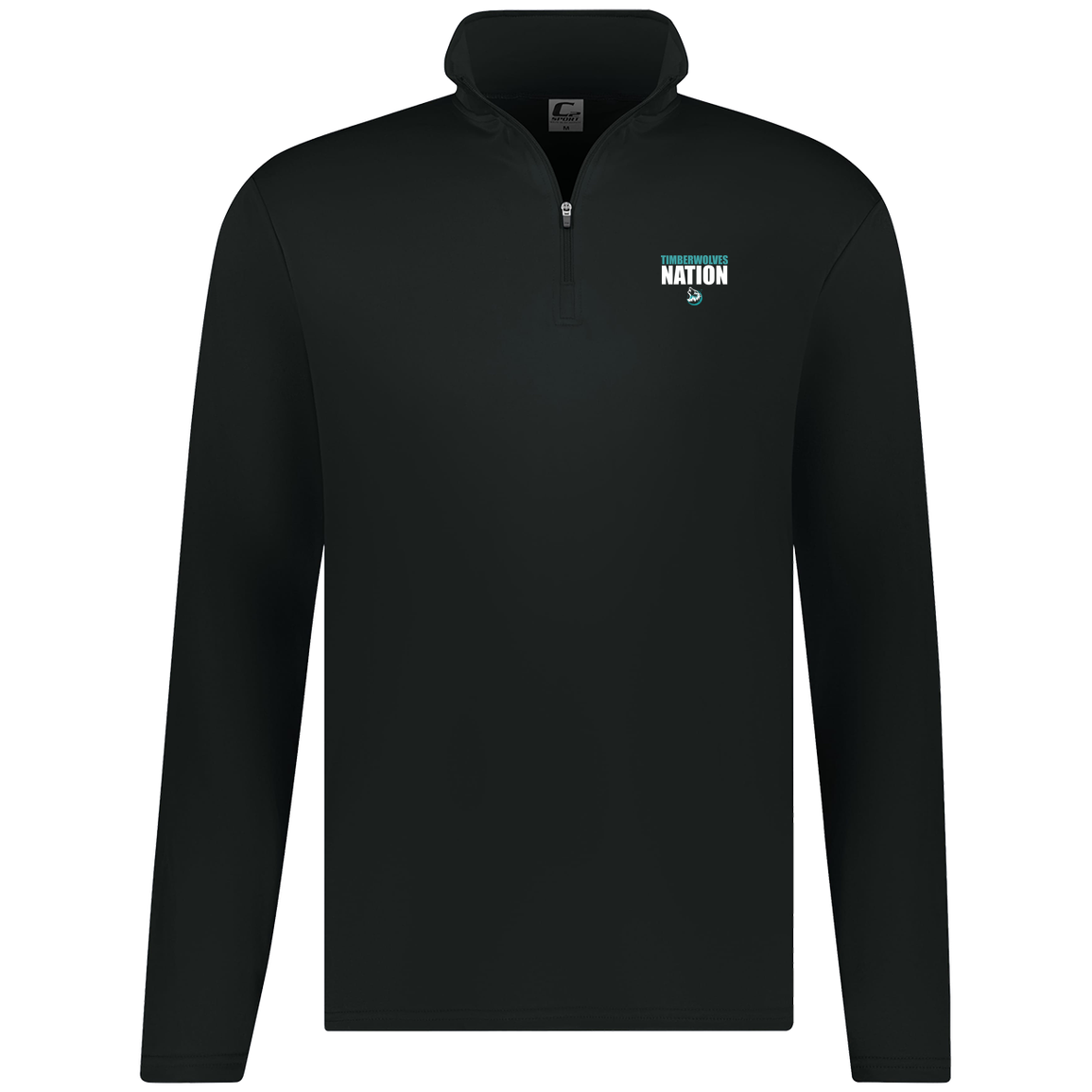 tcaps-montessori-timberwolf-nation-white-c2-mens-1-4-zip-pullover — Black — Front — source sha256 ad60028cc11ce1c018eae0e4ddb69b8cf4688637598099e4a13e57ef98a3ec66 — Color position 1
