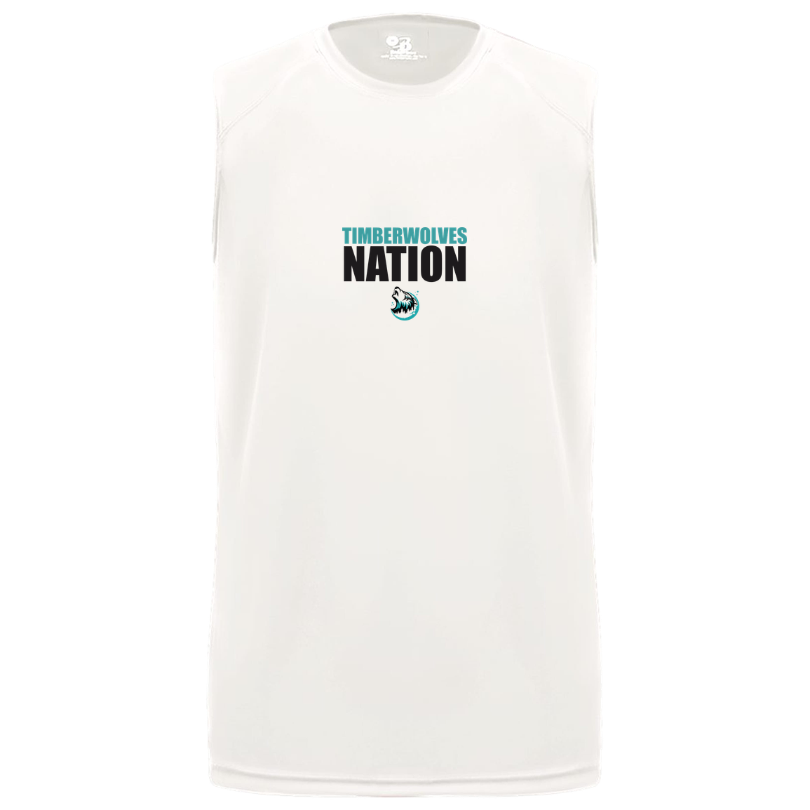 tcaps-montessori-timberwolf-nation-badger-b-core-sleeveless-performance-tee — White — Front — source sha256 af3dc571697e665babd627931ecaa4dee1ae822b765ecf81b300176e5e42ad96 — Color position 4