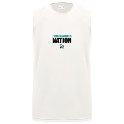 tcaps-montessori-timberwolf-nation-badger-b-core-sleeveless-performance-tee — White — Front — source sha256 af3dc571697e665babd627931ecaa4dee1ae822b765ecf81b300176e5e42ad96 — Color position 4