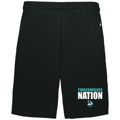 tcaps-montessori-timberwolf-nation-white-badger-adult-b-core-7-inch-short-with-pockets — Black — Front — source sha256 b5aa206a713eb66ac86f1a2d985e5dff082aedbcdf4d301b0c5216b6820888d5 — Color position 1